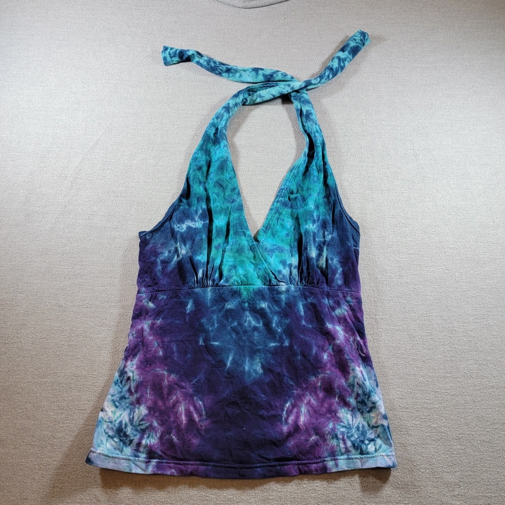 Dharma Trading Co Halter Top Womens Small Purple Tie Dye Excellent Boho Cotton
